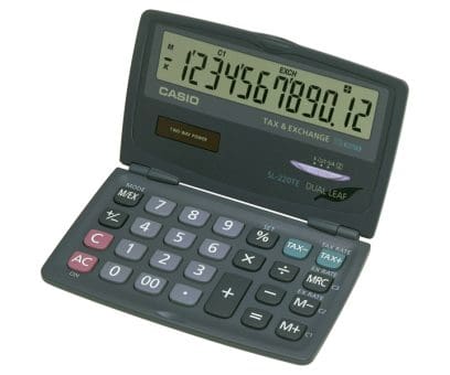 Casio Basic Calculator SL-220TE-W-DC