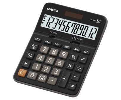 Casio Desk Calculator DX-12B-BK-W-DC